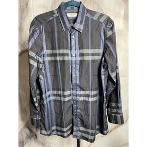 Burberry Blue Plaid Button-Up Sz. 15.5